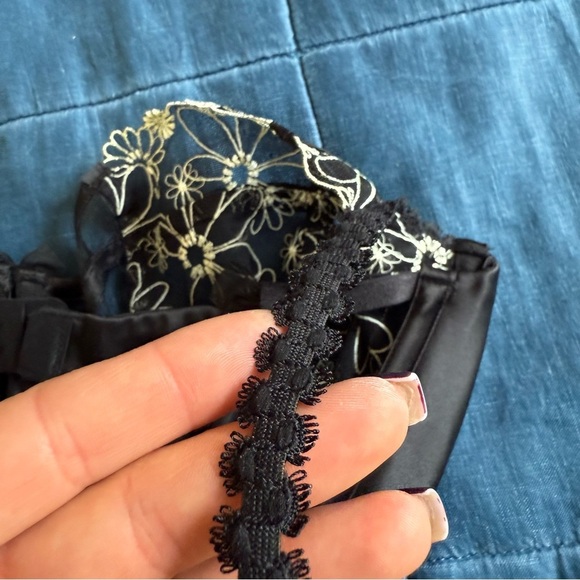 For Love And Lemons Women's Black Daisy Lashes Bra Size 36DDD - Picture 5 of 8